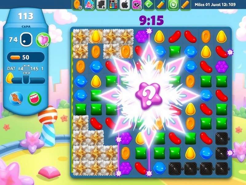 Candy Crush Saga booster combinations on iPhone screen