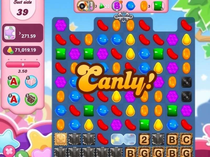 Candy Crush Saga game board with colorful candies