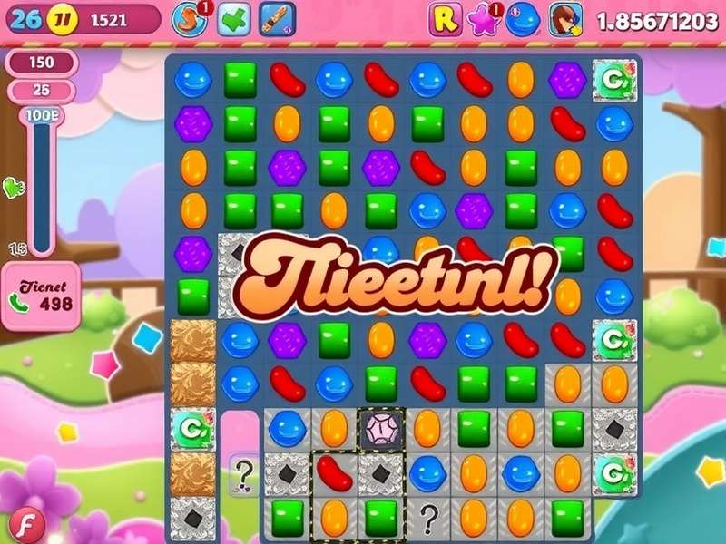 Candy Crush Saga gameplay on laptop screen