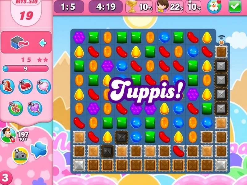 Candy Crush Saga gameplay on iPhone showing unlimited moves cheat