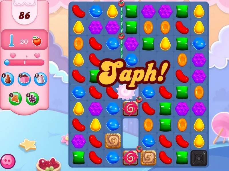 Visual comparison between Candy Crush Saga and Candy Crush Soda Saga game interfaces