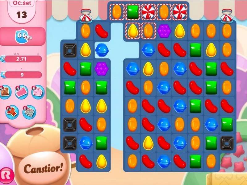Candy Crush Saga Gold Bars floating around game board