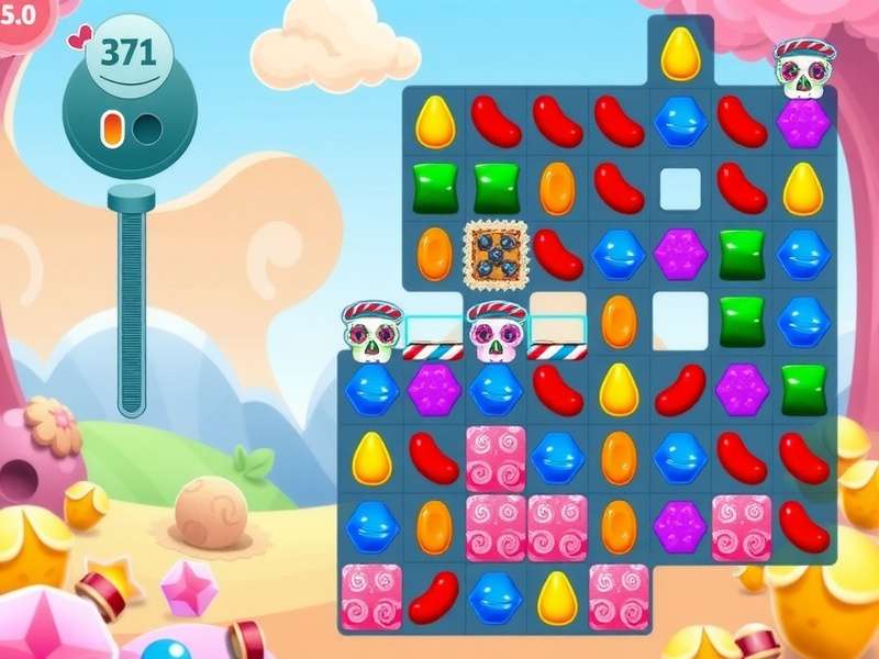 Candy Crush Saga iOS gameplay showing special candies and boosters