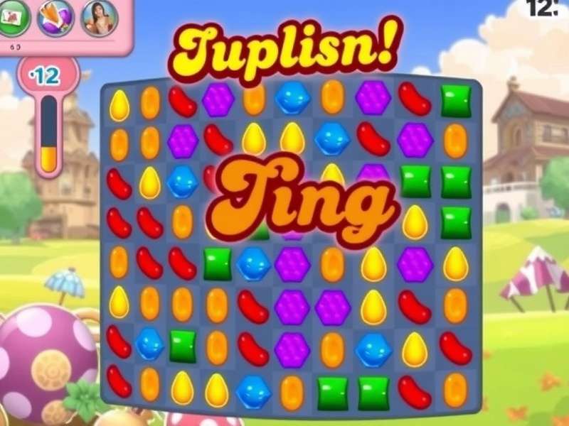 Candy Crush Saga game board with strategic matches highlighted