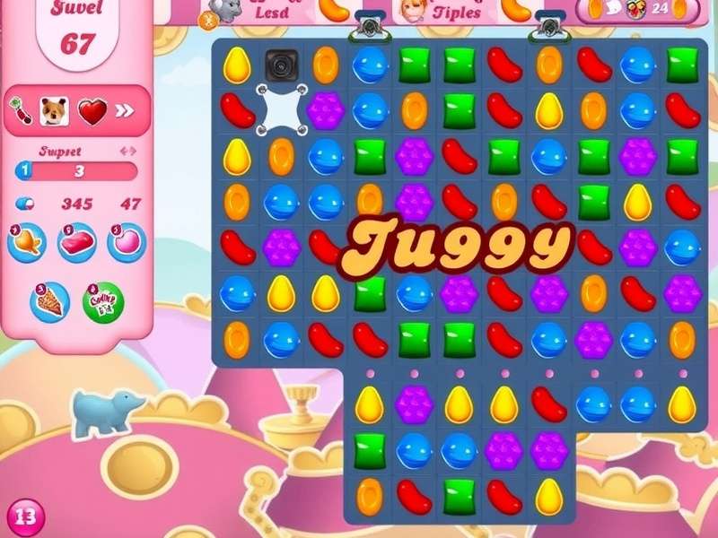 Candy Crush Saga Level 1291 gameplay screenshot showing candies and blockers