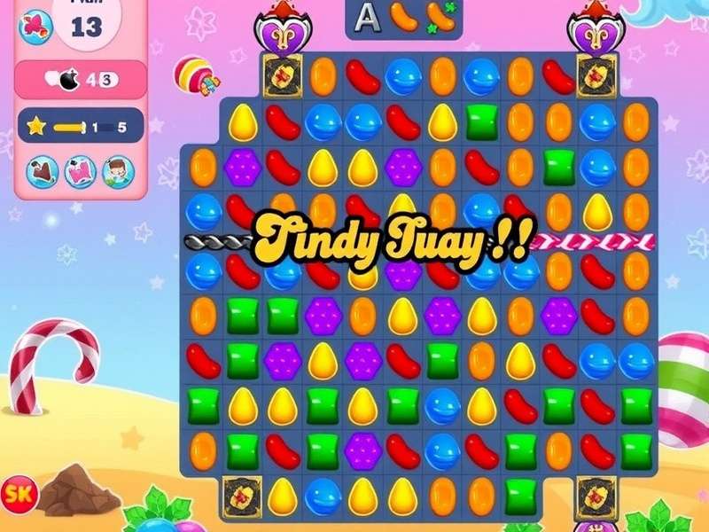 Candy Crush Saga game interface on PC screen with colorful candies
