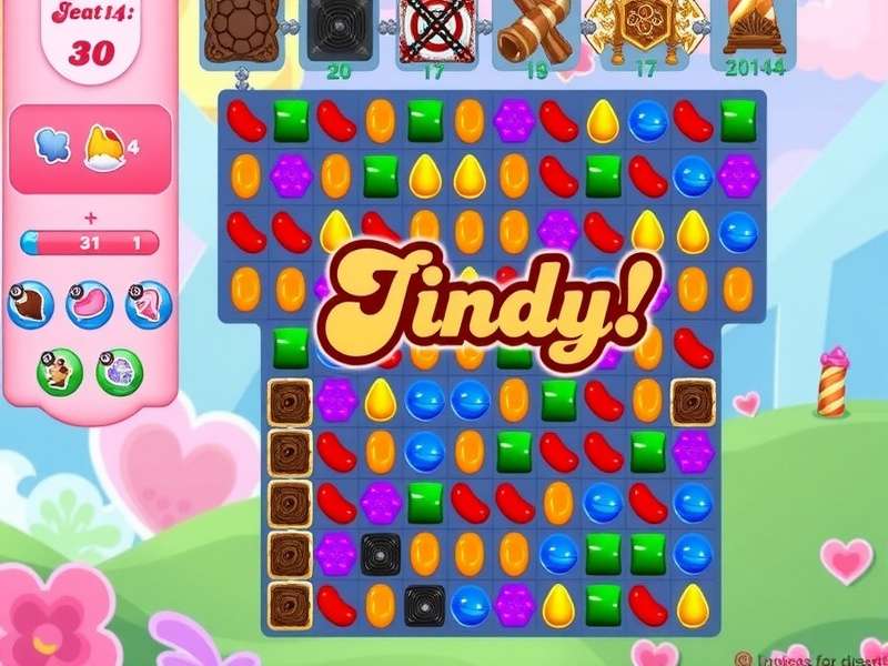 Candy Crush Saga gameplay showing special candies and high score combos