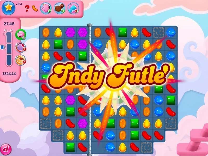 Candy Crush Saga Gameplay Screen with Colorful Candies