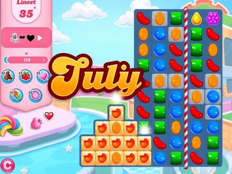 Colorful candies and sweets representing Candy Crush Saga game