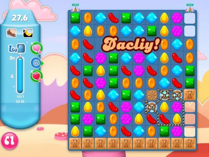 Candy Crush game board showing advanced candy combinations