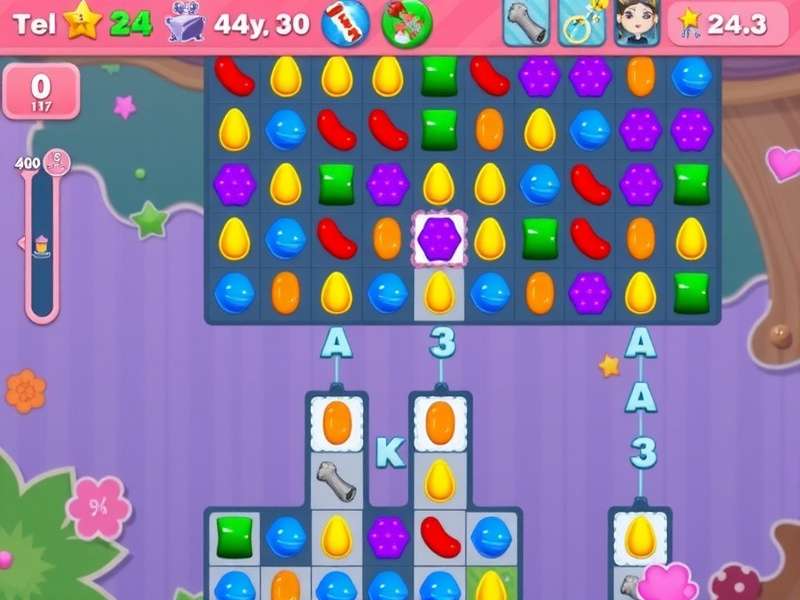 Candy Crush Saga on PC with vibrant candies and boosters