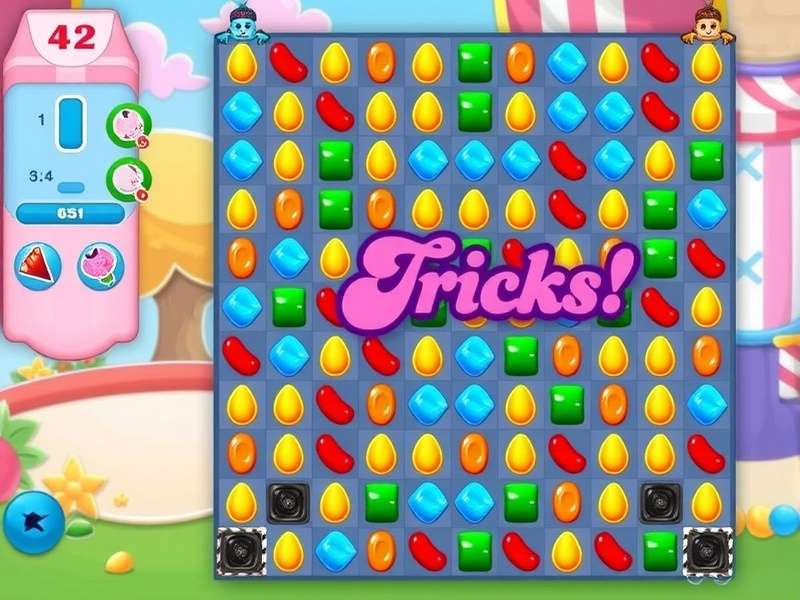 Candy Crush Saga expert gameplay showing special candy combinations and boosters