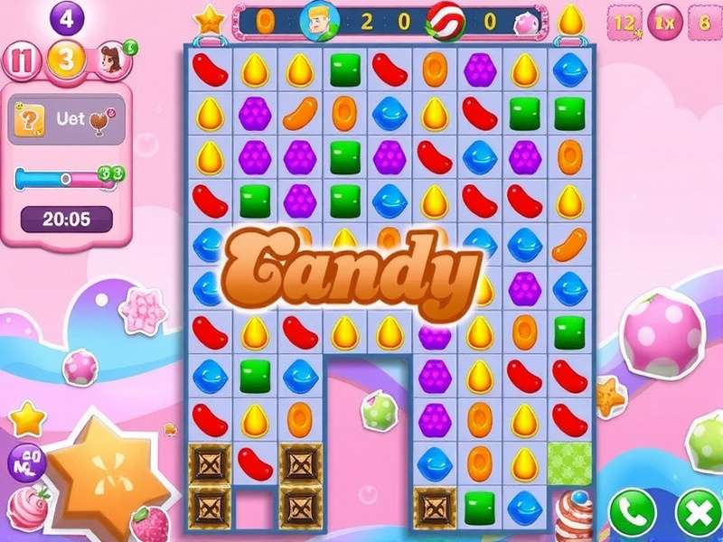 Colorful candy pieces from Candy Crush Saga game