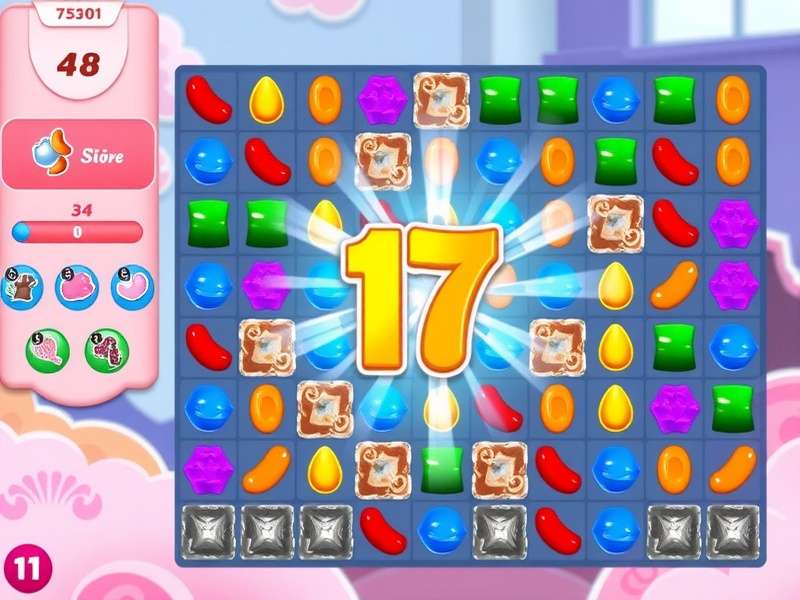 Colorful candy pieces arranged in a grid, representing Candy Crush gameplay