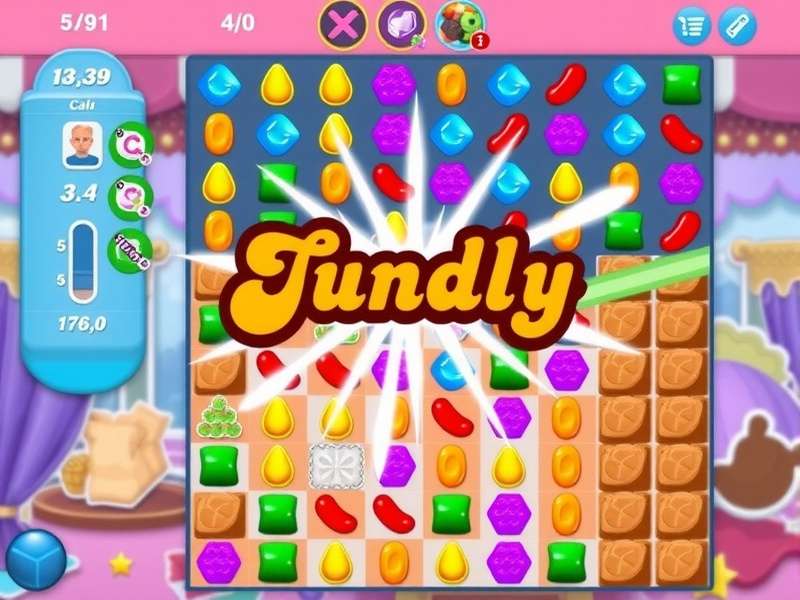 Colorful Candy Crush game board with matching candies