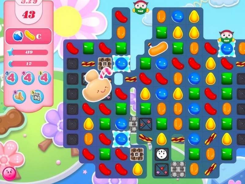 Candy Crush Saga Attivo Gameplay Screenshot showing colorful candies and boosters in action