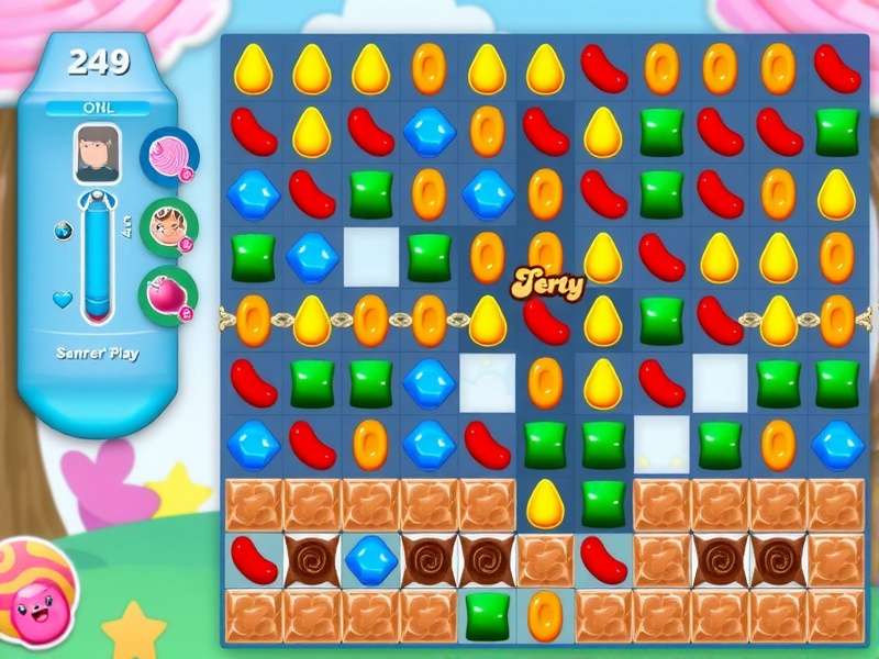Detailed strategy map of Candy Crush Saga showing candy combinations and special tiles