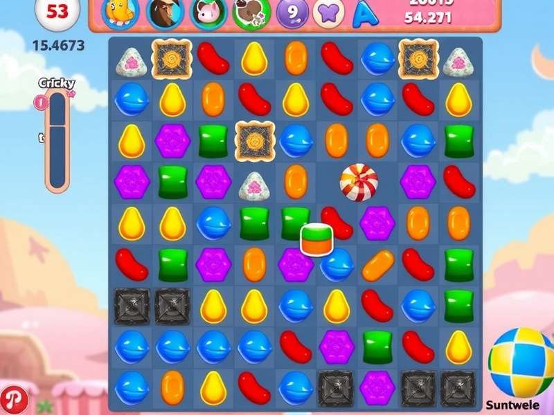 Colorful Candy Crush Saga gameplay on mobile phone