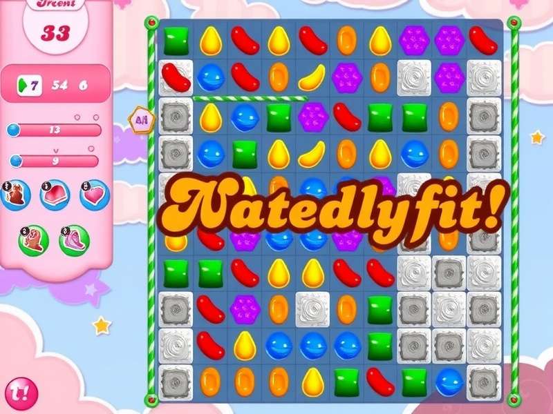 Detailed Candy Crush Saga Level 2328 board layout showing jelly, licorice, and chocolate positions