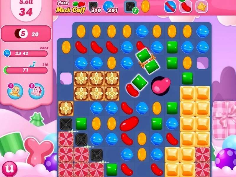 Candy Crush Saga gameplay screen showing colorful candies