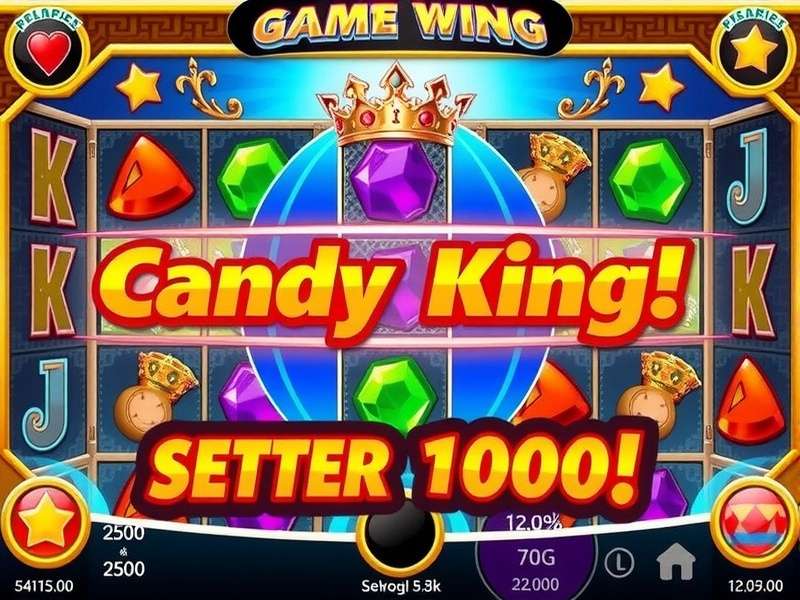 Visual representation of a Candy King ruling over Candy Crush Saga levels with special candies and boosters