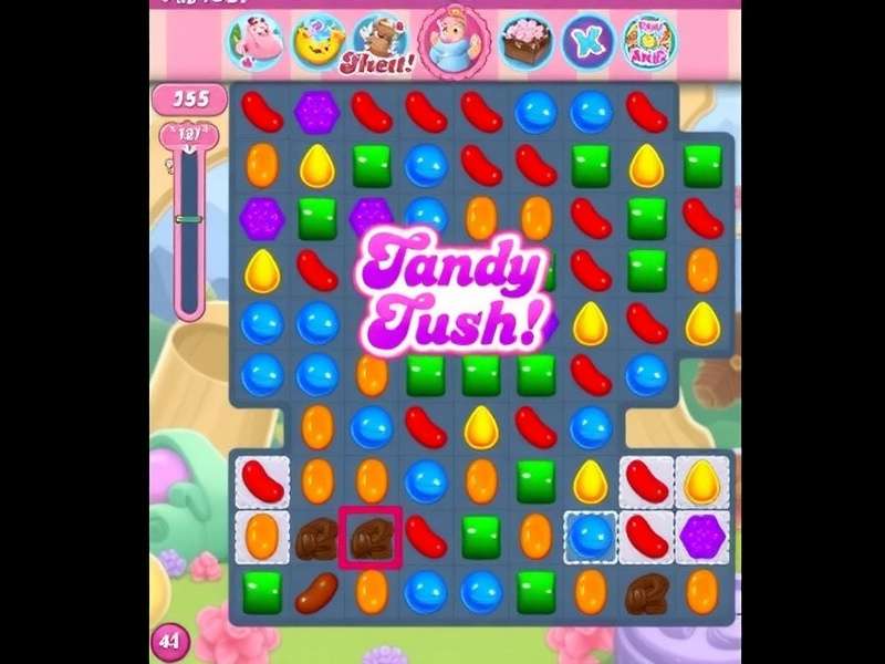 Candy Crush Saga gameplay on an iPhone and iPad screen showing colorful candies