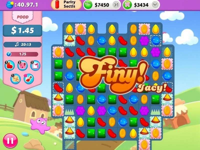 Candy Crush Saga gameplay screen showing colorful candies
