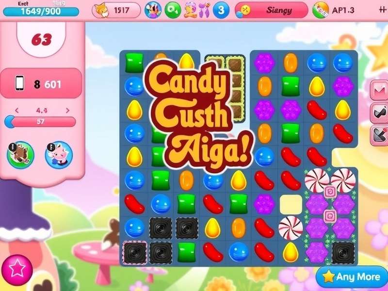 Candy Crush Saga Mod Apk free download banner showing colorful candies and boosters