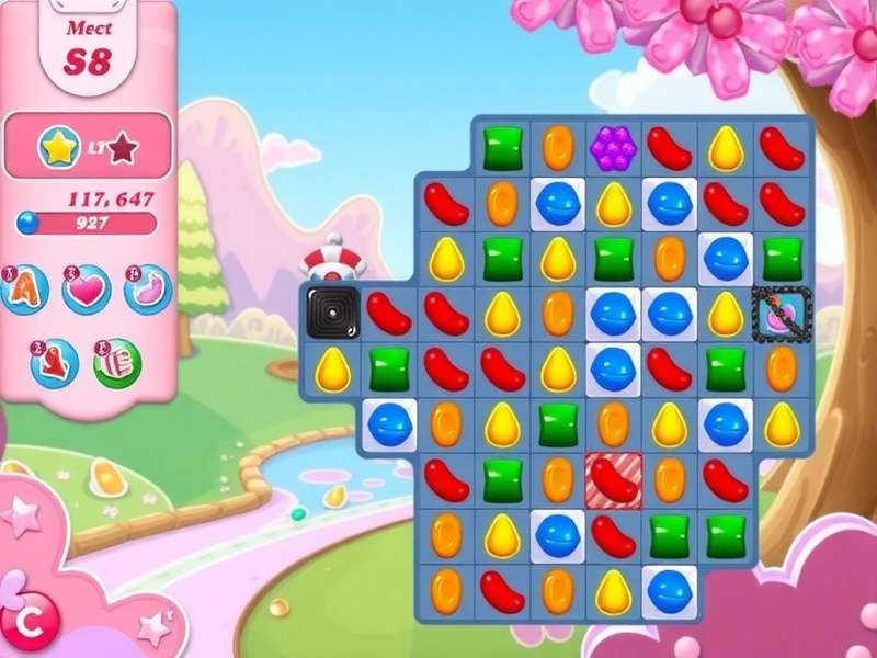 Candy Crush Saga gameplay screenshot – match colorful candies and blast through levels