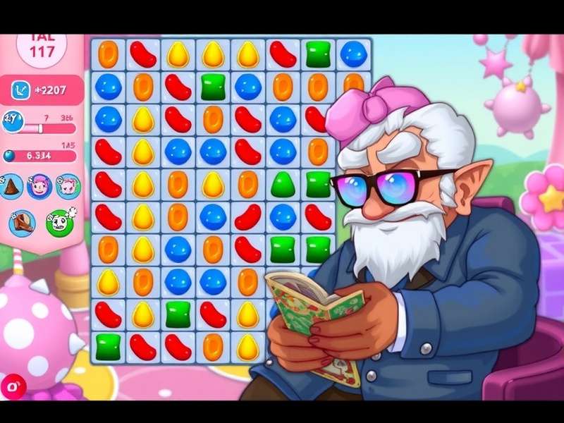 Angry Grandpa playing Candy Crush Saga on his tablet in a typical Indian home setting