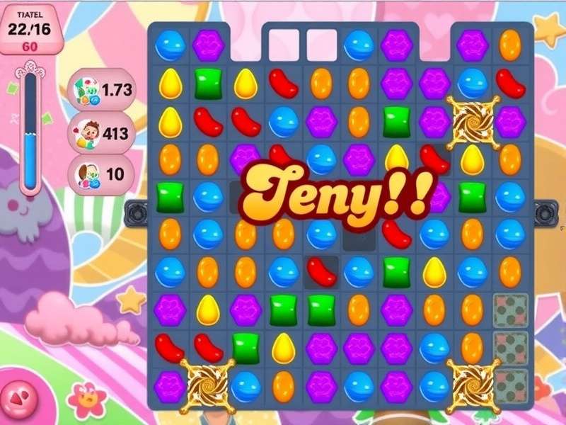Candy Crush Saga Level 1823 board layout showing strategic candy placement zones for optimal combos