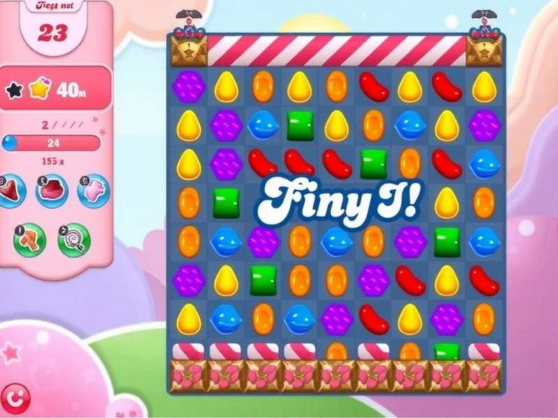 Candy Crush Online Free gameplay screenshot showing colorful candies and boosters
