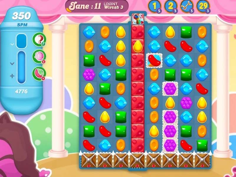 Candy Crush Online gameplay screenshot showing colorful candies and boosters