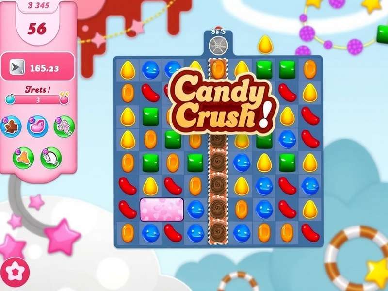 Candy Crush Saga App Store banner with colorful candies and boosters
